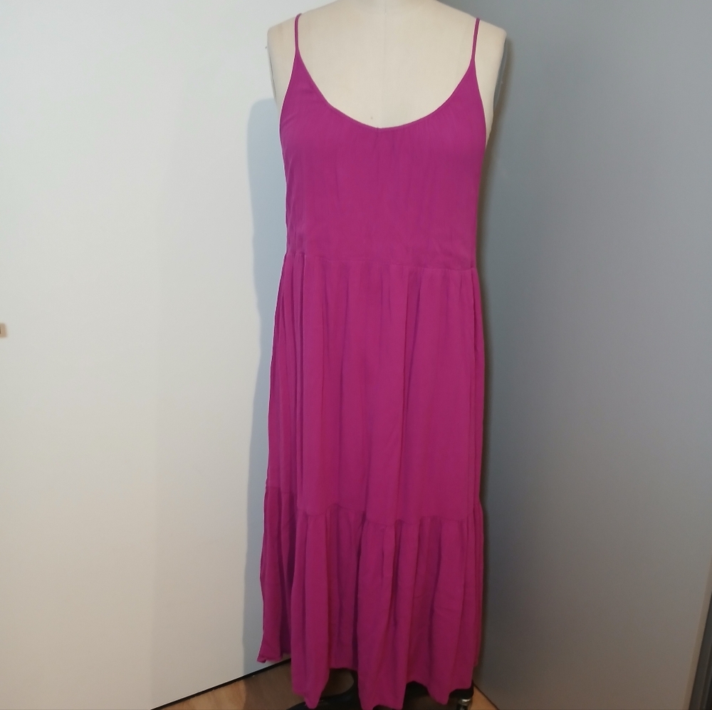 LOFT Magenta Spaghetti Dress Size Small